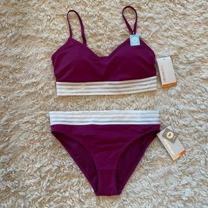 MWT Marika raspberry two piece swimsuit Women’s size medium